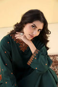 DARK GREEN EMB 2PC Sea Green Embroidered Kurta Set kinzay