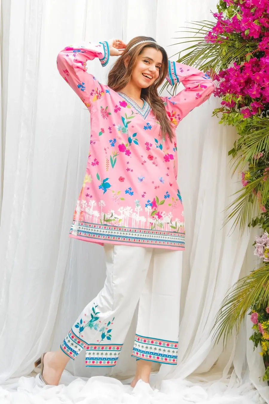 PINK CO-ORD 2PC Lawn Suite 2 PC Outfit kinzay