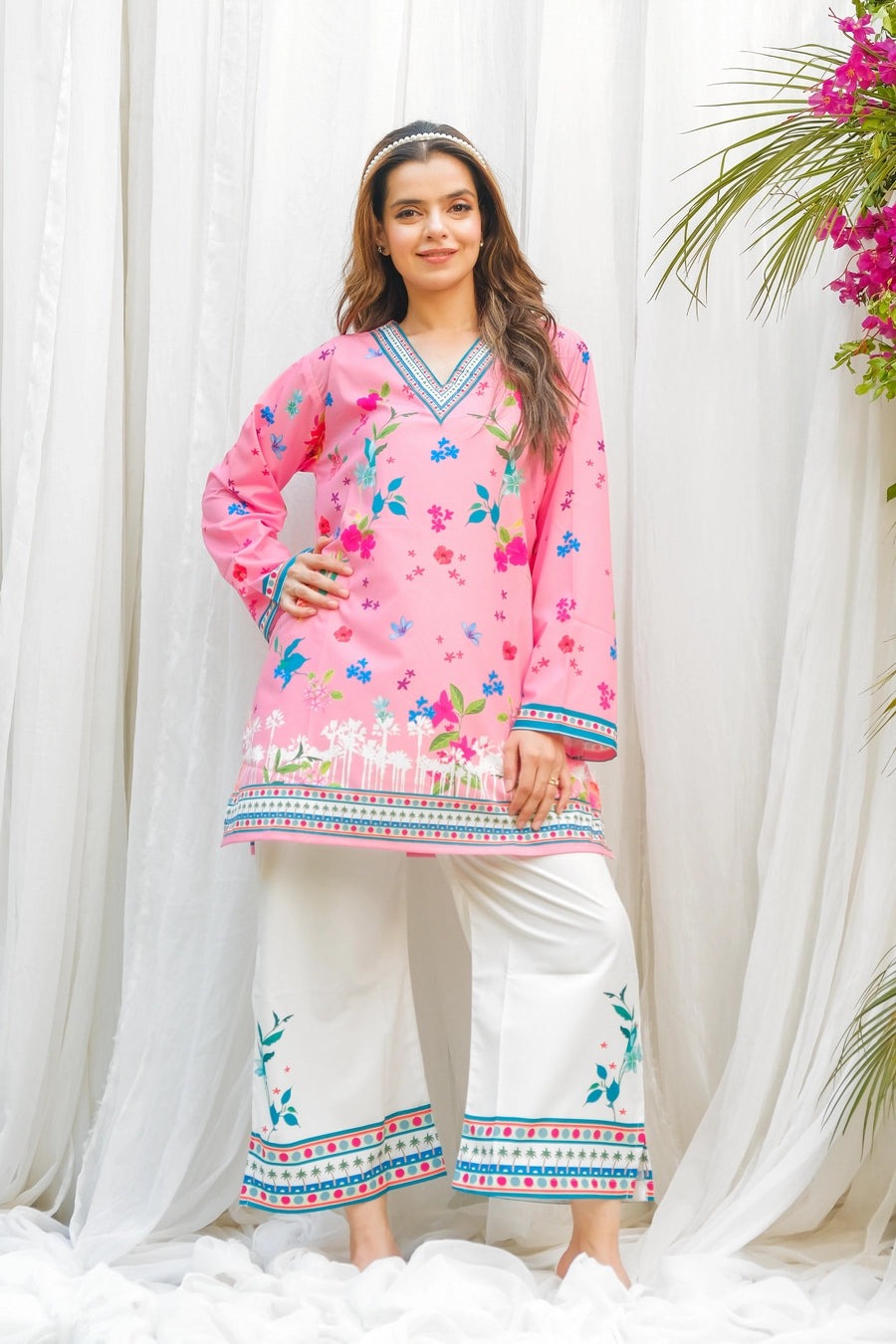 PINK CO-ORD 2PC Lawn Suite 2 PC Outfit