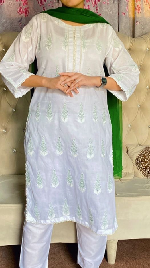 Green Embroidered 3Pc Abeeha Collection