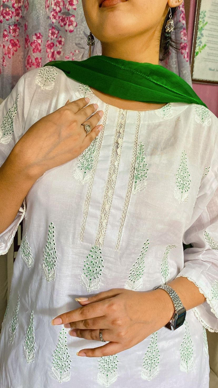 Green Embroidered 3Pc Abeeha Collection