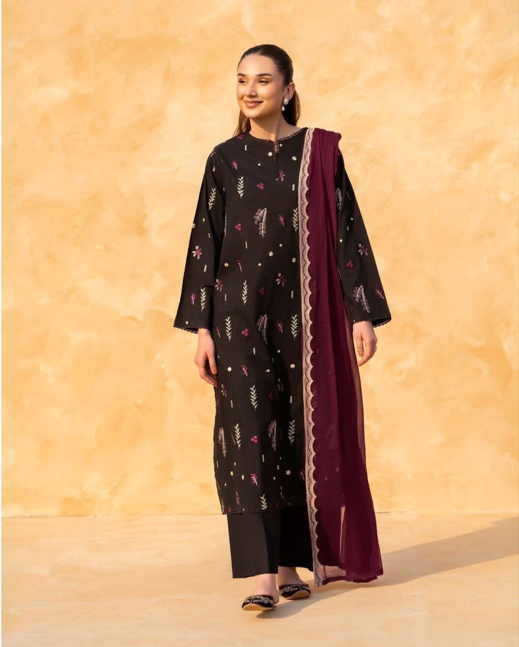Black Aura Embroidered 2Pc Abeeha Collection